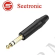 Kép 1/3 - Seetronic SP3X-BG Sztereo 6,3 jack dugó aranyozott (fekete)
