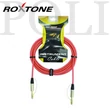Kép 1/3 - Roxtone TGJJ100L3-TRD 6,3 Jack - 6,3 Jack professzionális gitárkábel, 3m (transparent piros)