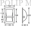 Kép 2/2 - Adam Hall 3402 fekete fém 162x220x60 mm hangfal fül