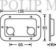 Kép 2/2 - Adam Hall AH-8708BLK fekete, 136x90 mm/5 mm 2x XLR-D csatlakozó tálca