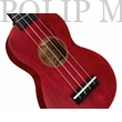 Kép 6/9 - Mahalo MS1TRD Transparent Red Szoprán ukulele tokkal