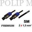 Kép 3/5 - Power Dynamics PD Connex (Speakon - Speakon) (2x1,5mm2) + tépőzár  Prémium hangfalkábel 5m