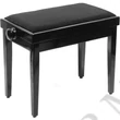 Kép 1/5 - Pianonova SG 801 B állítható magasság 46-59 cm Fekete bársony- fényes fekete felületű zongorapad