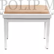 Pianonova SG-801-WH állítható magasság 46-59 cm krémszín bársony- fehér felületű zongorapad