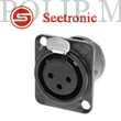 Kép 1/3 - Seetronic MK3F2C-B XLR mama, szerelhető, 3 pólusú, (fekete)