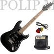 Kép 1/3 - Vision ST5 BM “Black Head” series matt fekete elektromos gitár + Mini gitárerősítő Szett