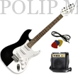 Kép 1/3 - Vision ST8 BW fekete-fehér vintage tremolo elektromos gitár + Mini gitárerősítő Szett