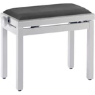 Lewitz TBS020 WH állítható magasság 48-58 cm szürke bársony- fehér felületű zongorapad
