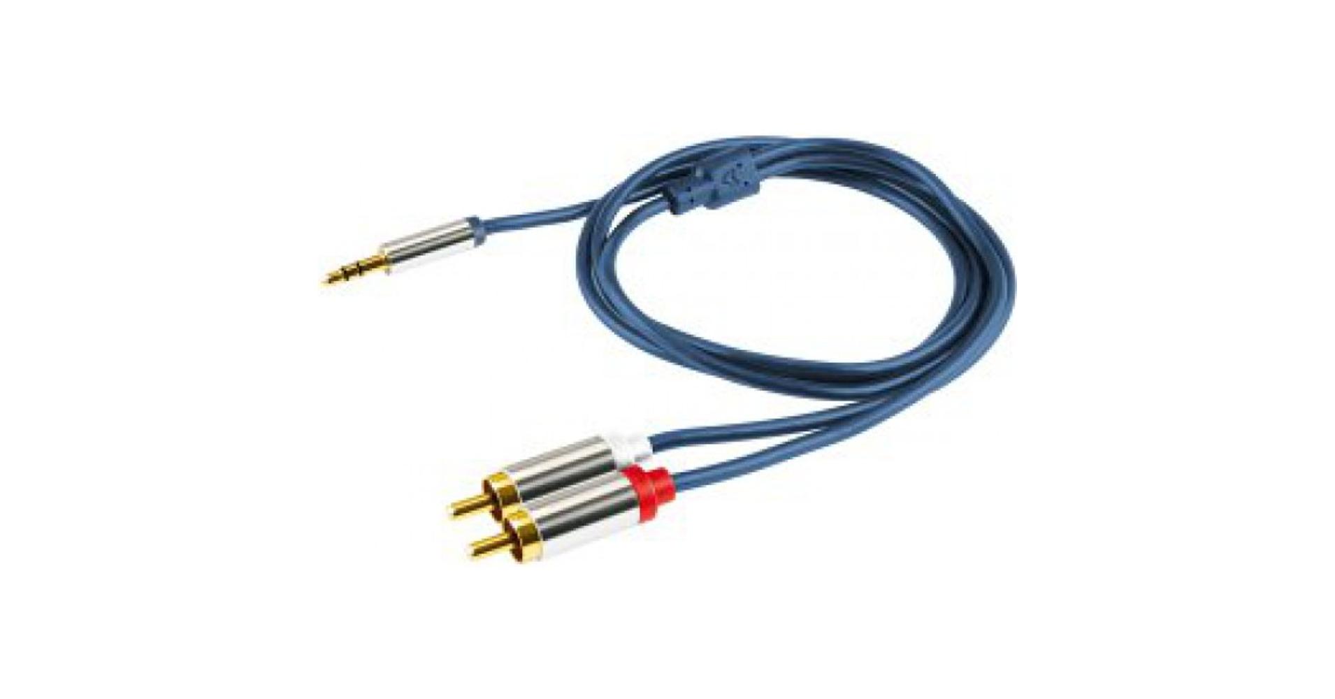 Sal HOME A 49 Audió kábel, 3,5mm sztereó fém dugó-2 RCA fém dugó, 1m