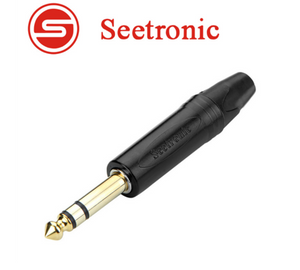 Seetronic SP3X-BG Sztereo 6,3 jack dugó aranyozott (fekete)