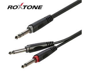 Roxtone RAYC100L3 6,3 Sztereó Jack – 2×6,3Monó Jack kábel, 3m