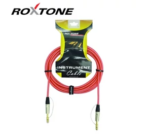 Roxtone TGJJ100L3-TRD 6,3 Jack - 6,3 Jack professzionális gitárkábel, 3m (transparent piros)