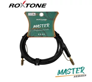 Roxtone MGJJ110L0030  6,3 Jack mono - 6,3 Jack mono professzionális aranyozott gitárkábel, 3m (fekete)