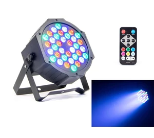 Thunder FTL36R Flat PAR RGB (36x1W) DMX LED reflektor, színező + TÁVIRÁNYÍTÓ