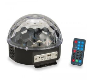 Soundsation CB-630B - 6*3 W-os LED új kristálygömb-lámpa BT-vel MP3 lejátszóval és távirányítóval