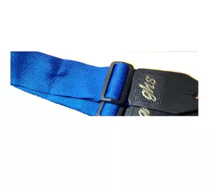 GHS A8-Blue állítható nylon gitár heveder, bőr végekkel, 5 cm széles