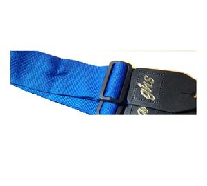 GHS A8-Blue Állítható nylon gitár heveder, bőr végekkel, 5 cm széles