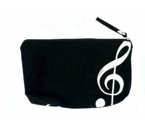 Agifty Creative art & music gifts AGB3017 Fekete, violinkulcs mintás neszeszer béléssel 24 x 14 x 3,5 cm Zenei ajándéktárgy