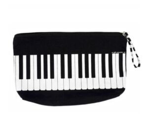 Fekete zongorabillentyű mintás neszeszer béléssel AGB3018 (24 x 14 x 3,5 cm) Zenei ajándéktárgy