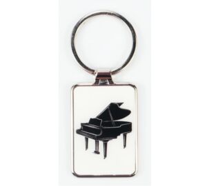 Agifty Creative art & music gifts AGK1055 Fém, zongorás kulcstartó 7,5×3 cm Zenei ajándéktárgy