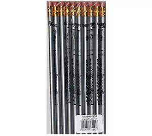 Ezüst színű Ceruza - Fuvolás mintával, radírral AIMG01410A Zenei ajándéktárgy