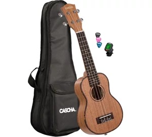 Cascha HH 2027 DE Premium Mahogany Soprano Ukulele Bundle EN