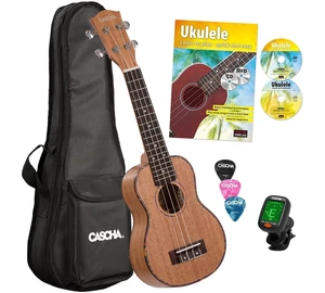 Cascha HH 2027 GB Premium Mahogany Soprano Ukulele Bundle EN