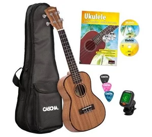 Cascha HH 2036 DE Premium Mahogany Concert Ukulele Bundle szett