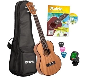 Cascha HH 2049 EN Premium Mahogany Tenor Ukulele Bundle