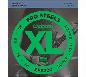 D'Addario EPS220 Super Light Prosteels, széria XL long scale  40-95 basszusgitár húr szett