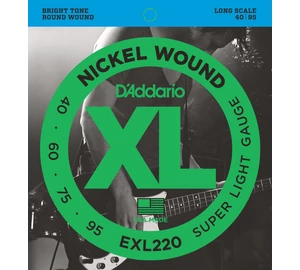 D'Addario EXL220 Nickelplated Steel Round Wound 40-95 basszusgitár húr szett