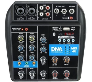 DNA MIX 4U 4 csatornás USB, MP3, Bluetooth analóg Keverő