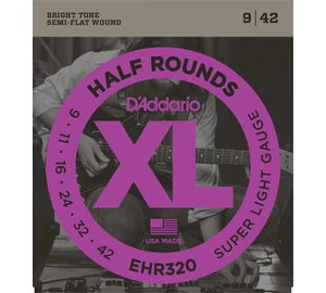 D'Addario EHR320 Super Light Half Rounds 009-045 elektromos gitárhúr szett