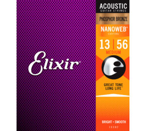 Elixir Phosphor Bronze NanoWeb (16102) 13-56 Medium akusztikus gitárhúr szett