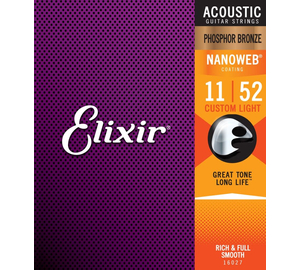 Elixir Phosphor Bronze 16027 Light 011-052 akusztikus gitárhúr szett