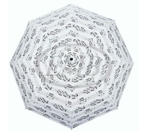 Fehér, kotta mintás összecsukható esernyő AGU2001 átmérője 100 cm Zenei ajándéktárgy