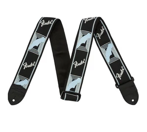 Fender® 2" Monogrammed Strap Black/Light Grey/Blue heveder