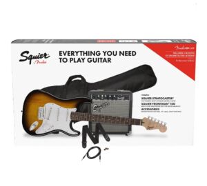 Fender Squier Stratocaster IL Brown Sunburst szett