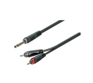 Soundsation JRR-15BK - Y-adapter kábel: 6.3mm Jack papa sztereo - 2xRCA papa / 1.5m