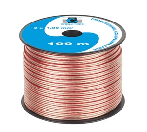 Cabletech KAB0357  Transzparens, réz-alumínium CCA, 2x1mm2 hangszórókábel méterre