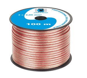 Cabletech KAB0359 transzparens réz-alumínium CCA, 2x2 mm2 Hangszórókábel méterre