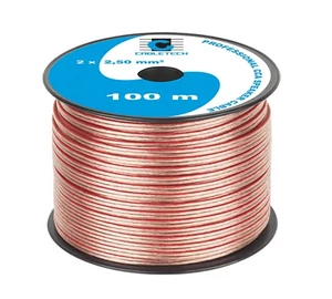 KAB0360 Hangszórókábel, transzparens, réz-alumínium CCA, 2x2,5mm2 méterre