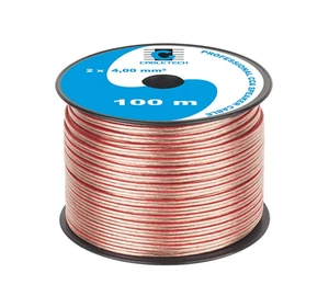 Cabletech KAB0361 transzparens, réz-alumínium CCA, 2x4mm2 Hangszórókábel