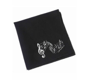 Fekete színű hangszertisztító kendő 30 x 30 cm AGC6001 Zenei ajándéktárgy