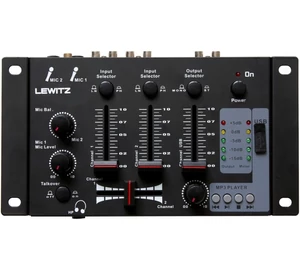 Lewitz DJM-201 3 csatornás USB Dj keverőpult