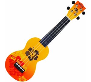 Mahalo MD1HB-ORB  Hibiscus Szoprán ukulele puhatokkal Hibiscus Orange Burst