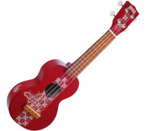 Mahalo MK1BA-TRD puhatokkal Transparent Red szoprán ukulele