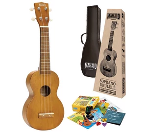 Mahalo MK1-TBR-K Transparent Brown Essential szoprán ukulele szett