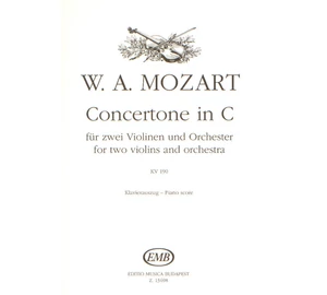 Mozart, Wolfgang Amadeus Concertone in C két hegedűre és zenekarra K.190