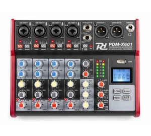 Power Dynamics PDM-X601 – 6 csatornás stúdió / zenekari keverő, USB + Bluetooth + Effekt + REC